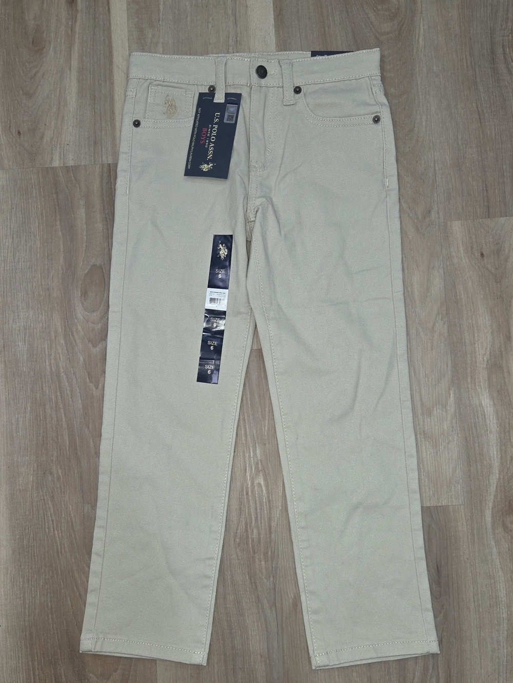 •U.S Polo Assn• Little Boys Tan Straight Khaki Jeans